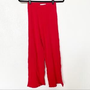 Which We Want Red Knit Cropped High Rise Pants Size Small